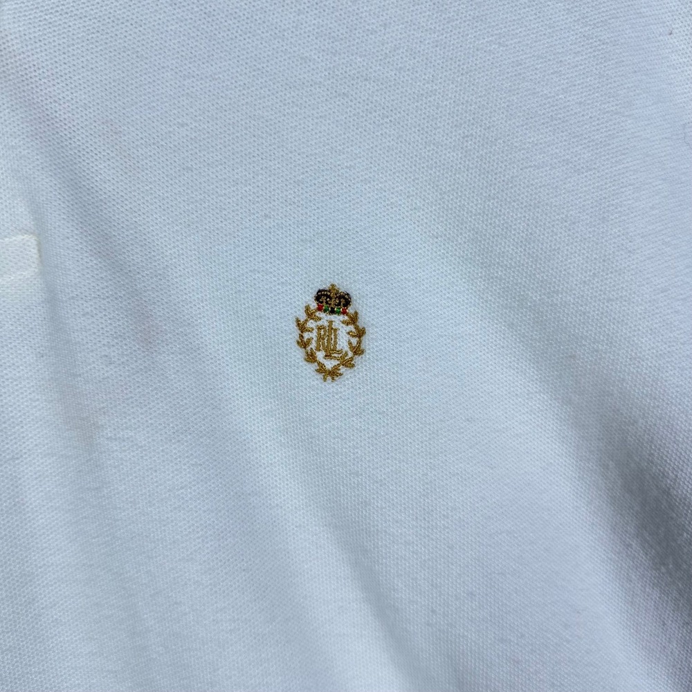 Lauren Ralph Lauren Polo Shirt Mens Large White Embroidered Crest Cotton - Picture 3 of 6